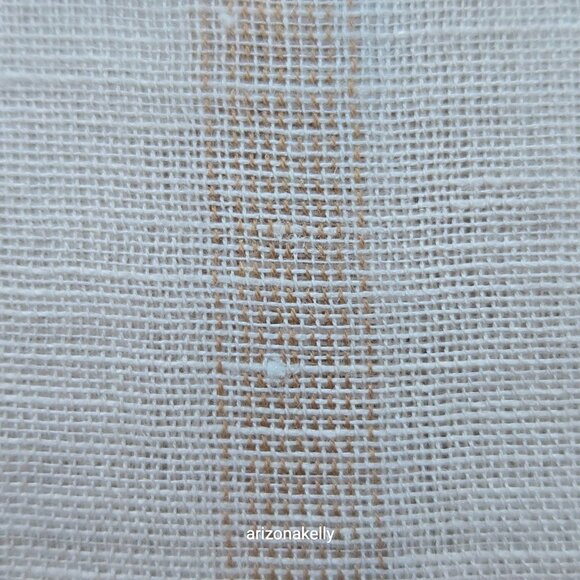 J. Crew Linen Cotton Sarong Scarf White Tan Stripes - Picture 11 of 11
